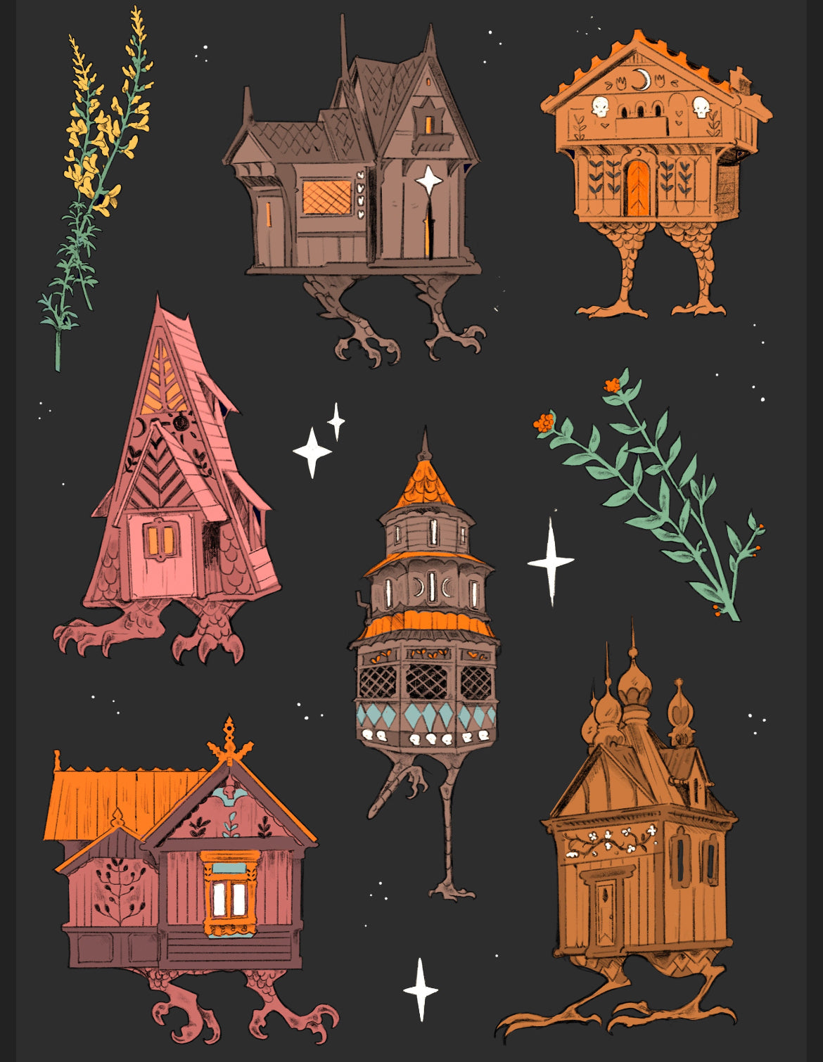 Baba Yaga House Sticker Sheet