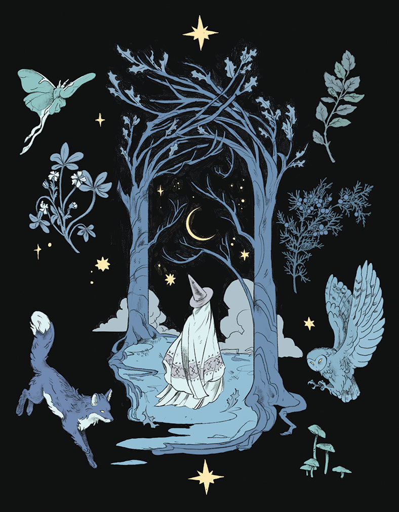 Witch Walk (Dark Version) Art Print