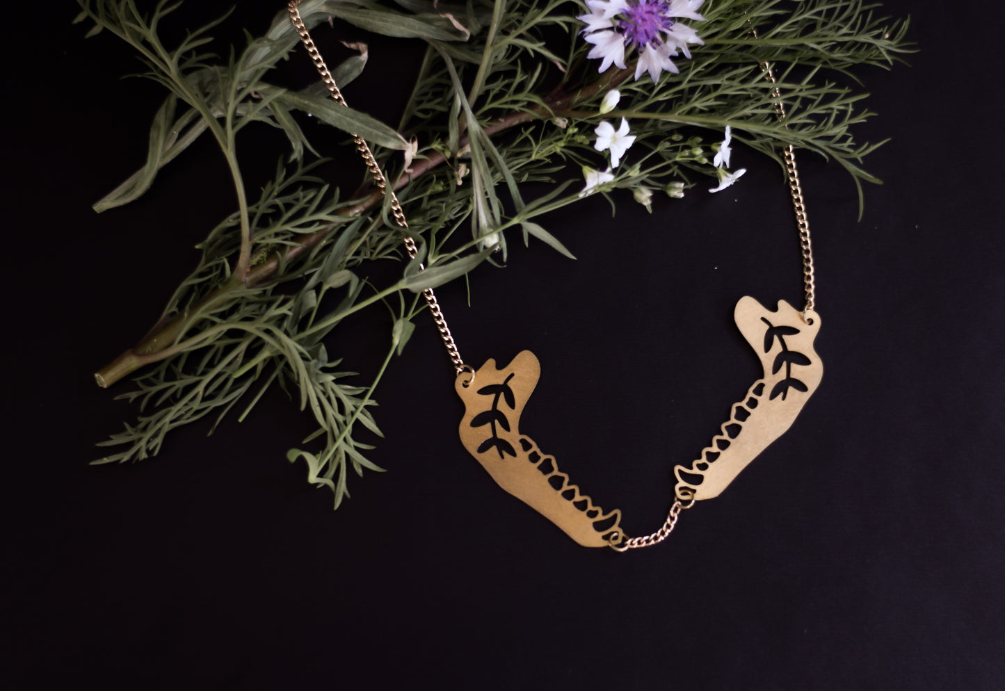 Jawbone Brass Necklace