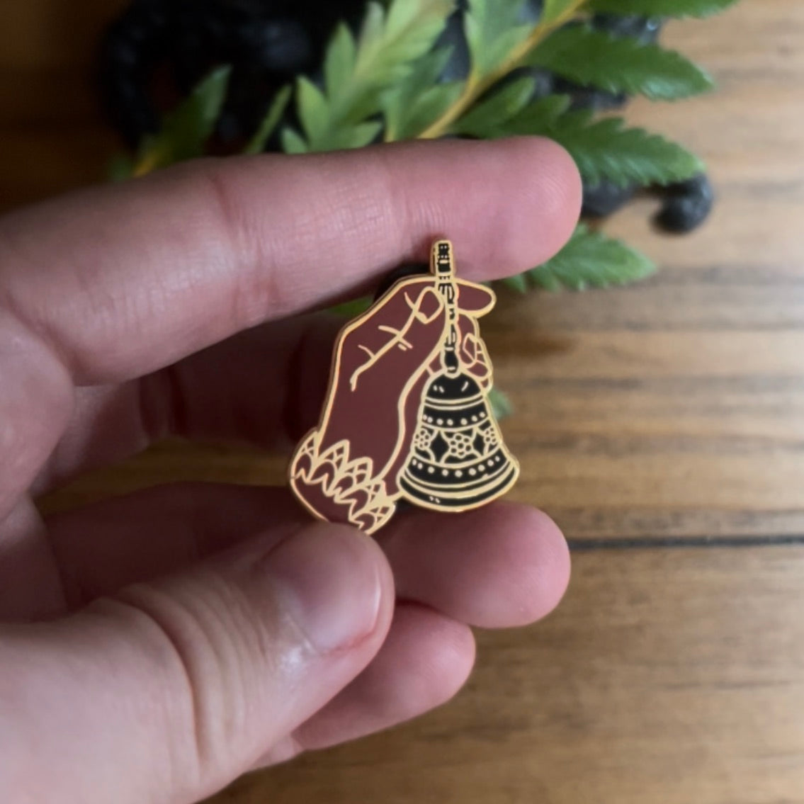 Victorian Bell Hand Enamel Pin